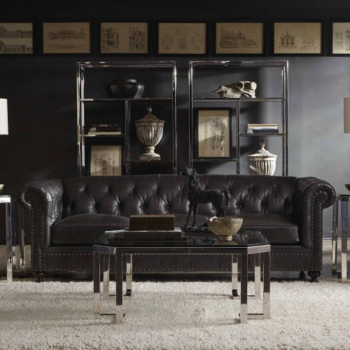 Bernhardt London Club Leather Sofa, Bernhardt Leather Furniture